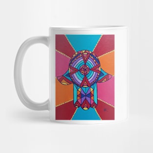 Spirit Wheel Hamsa by Harriette Knight Mug